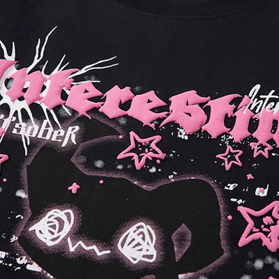 【XPXME】Pinky cute character front illustration design short sleeve T-shirt  XP0022
