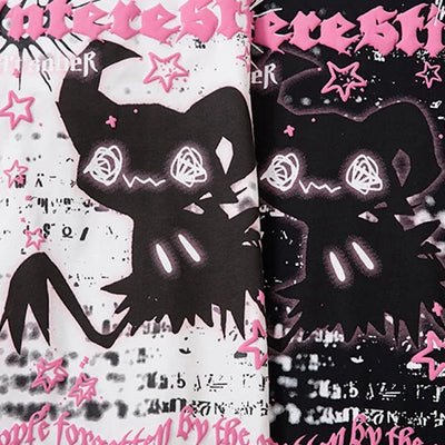 【XPXME】Pinky cute character front illustration design short sleeve T-shirt  XP0022
