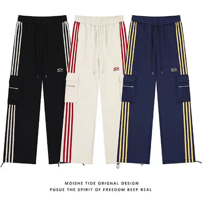 【F383】Side line pocket casual design wide tuck silhouette pants  FT0046