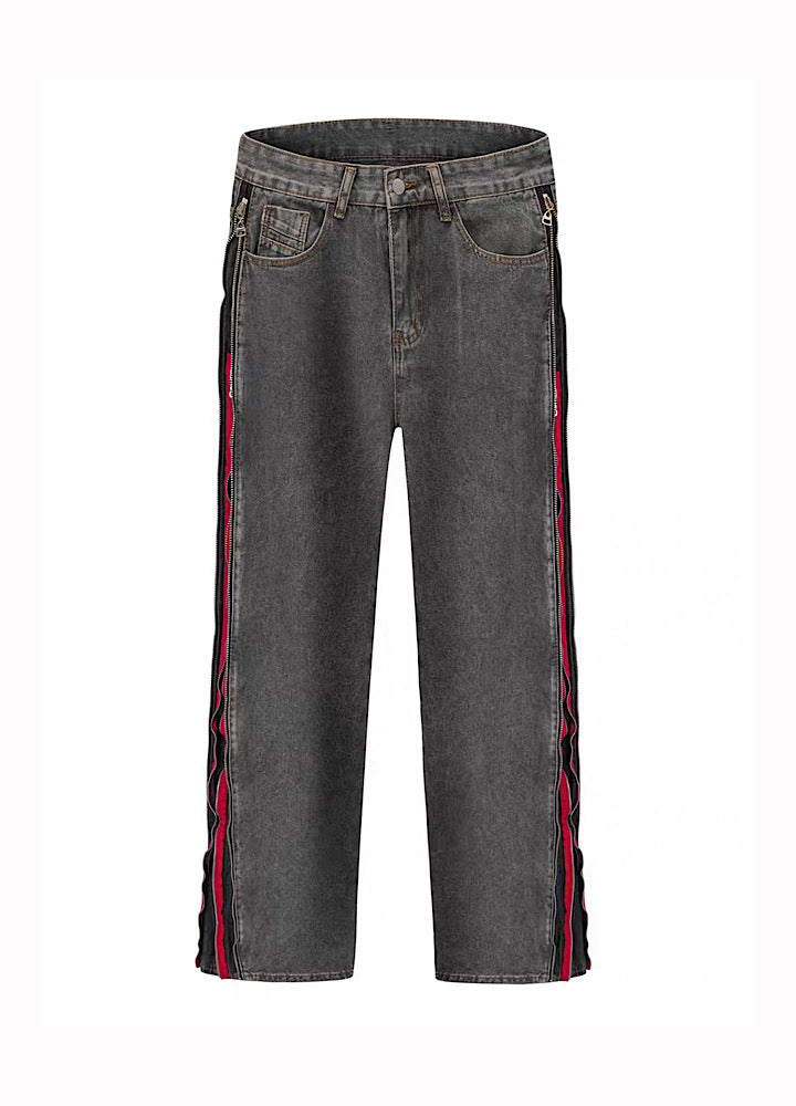 【MAXDSTR】Side line zipper color type design denim pants  MD0206