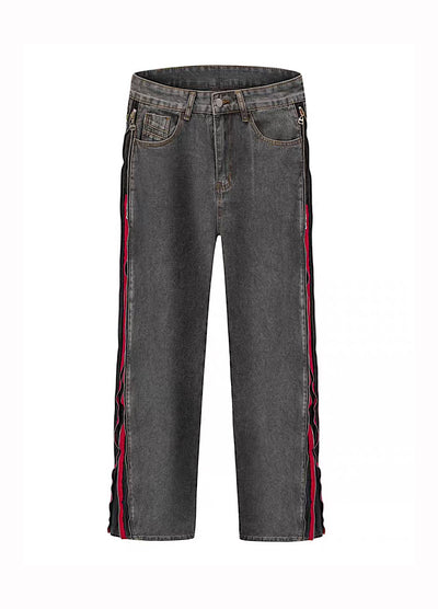 【MAXDSTR】Side line zipper color type design denim pants  MD0206
