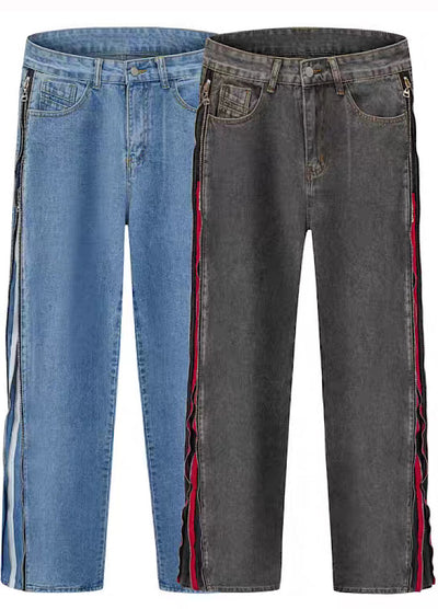 【MAXDSTR】Side line zipper color type design denim pants  MD0206