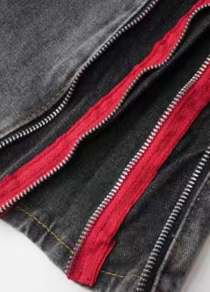 【MAXDSTR】Side line zipper color type design denim pants  MD0206