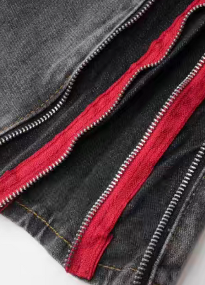【MAXDSTR】Side line zipper color type design denim pants  MD0206