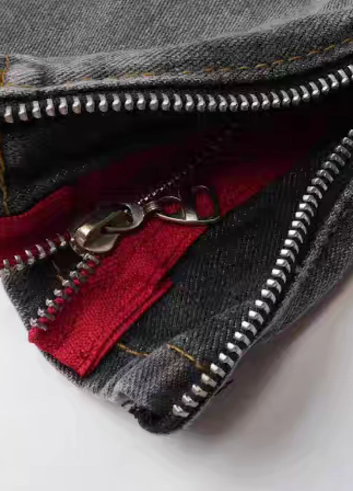 【MAXDSTR】Side line zipper color type design denim pants  MD0206