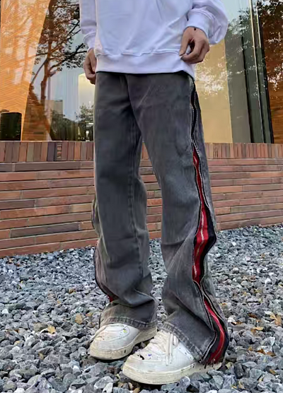 【MAXDSTR】Side line zipper color type design denim pants  MD0206
