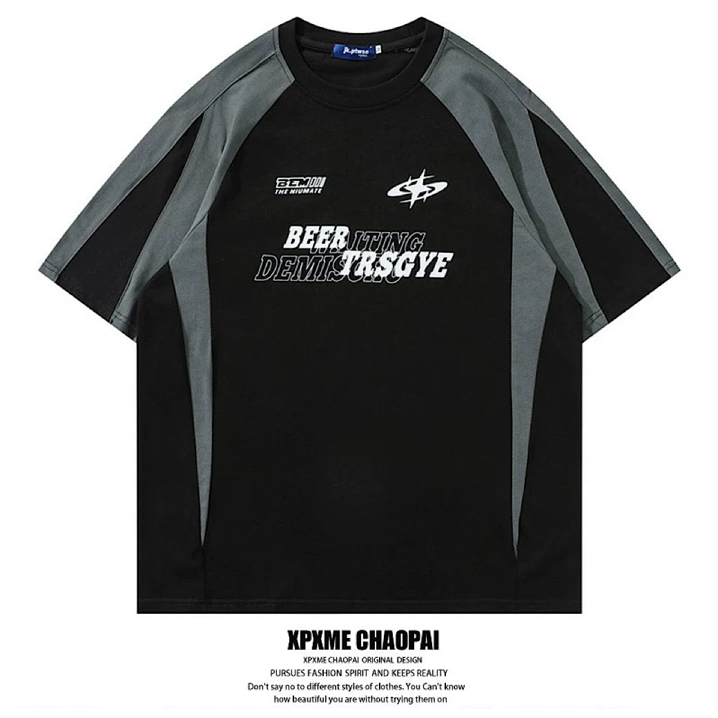 【XPXME】Simple sporty casual design gaming style short sleeve T-shirt  XP0024