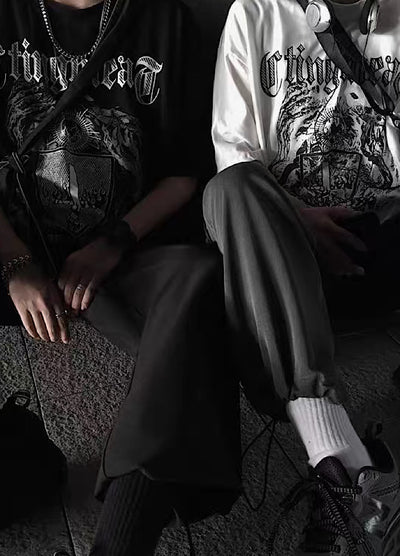 【4/26再販】Devil Dark Mode Style Front Design Short Sleeve T-Shirt  HL3145