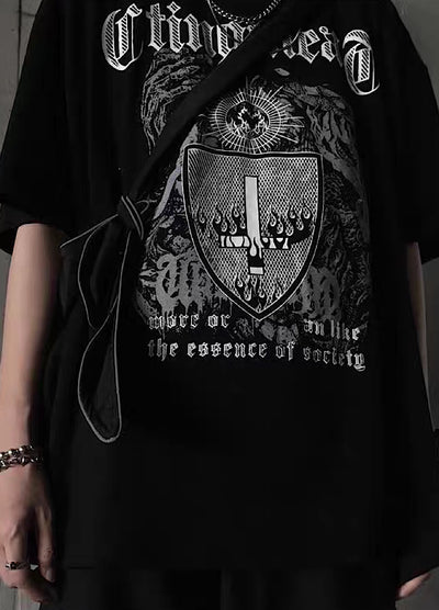 【4/26再販】Devil Dark Mode Style Front Design Short Sleeve T-Shirt  HL3145
