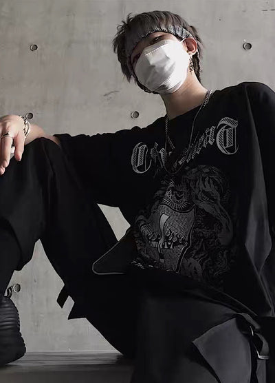 【4/26再販】Devil Dark Mode Style Front Design Short Sleeve T-Shirt  HL3145