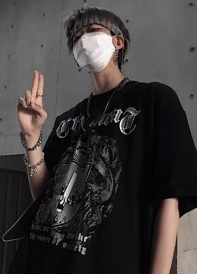 【4/26再販】Devil Dark Mode Style Front Design Short Sleeve T-Shirt  HL3145