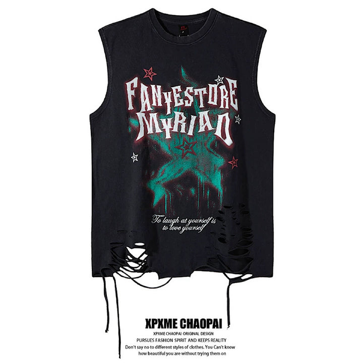 【新品タグ付き】アルマーニコレッツォーニ　キルティングベスト　デッドストック XPXME】Dark Sludge Star Design Green Point Damage Sleeveless