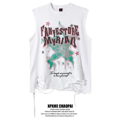 【XPXME】Dark Sludge Star Design Green Point Damage Sleeveless  XP0025