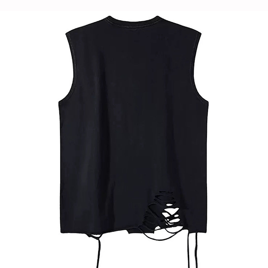 【XPXME】Dark Sludge Star Design Green Point Damage Sleeveless  XP0025