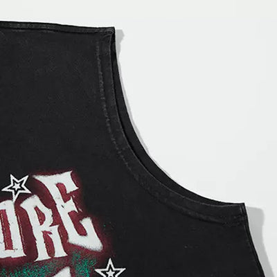 【XPXME】Dark Sludge Star Design Green Point Damage Sleeveless  XP0025