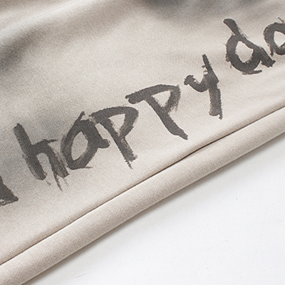 【H GANG X】Fully washed initial design mid-length shorts  HX0117