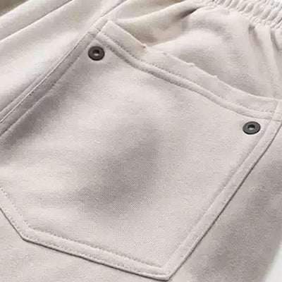 【H GANG X】Fully washed initial design mid-length shorts  HX0117