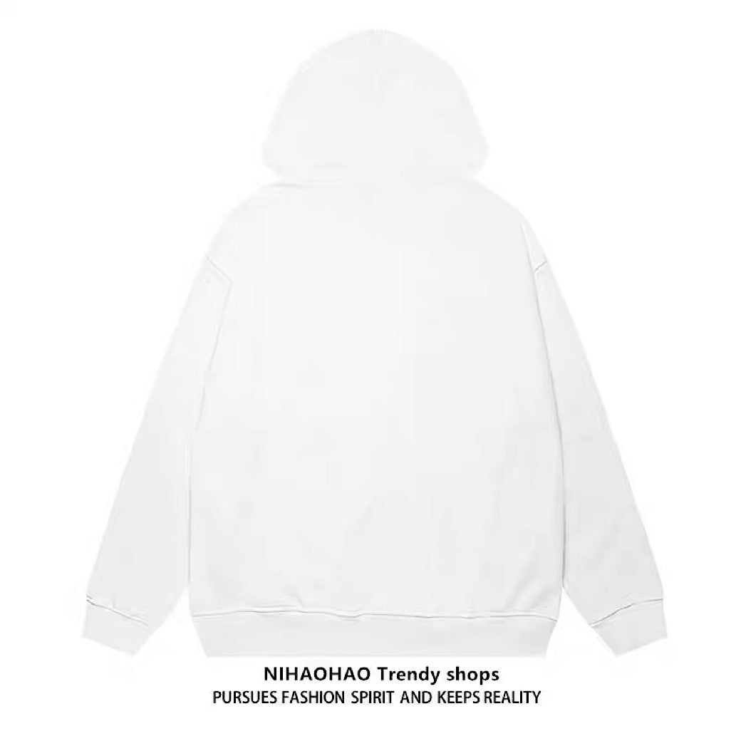 【NIHAOHAO】Distorted pastel color initial design pop hoodie  NH0081