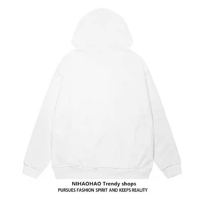 [NIHAOHAO] Distorted pastel color initial design pop hoodie NH0081