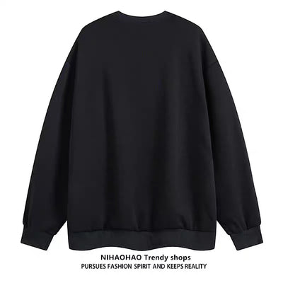 [NIHAOHAO] Subculture Cat Design Room Silhouette Over Sweatshirt NH0082