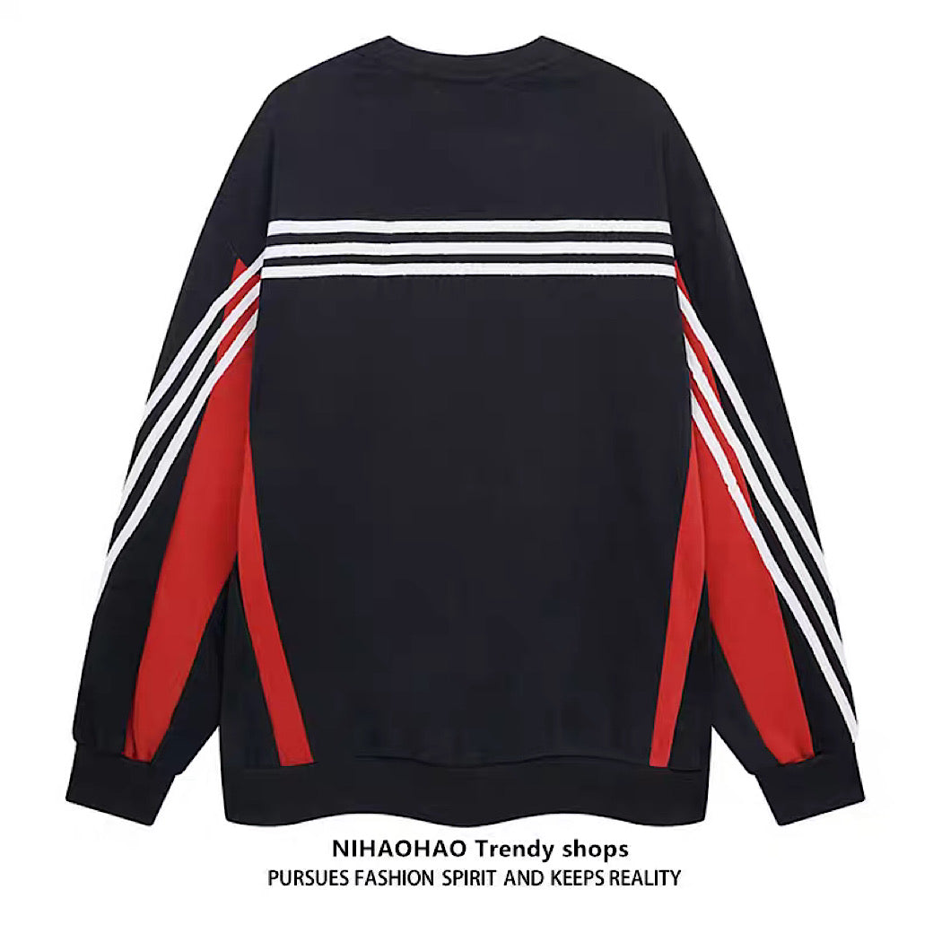 【NIHAOHAO】Sporty graphic design double color sweatshirts  NH0088