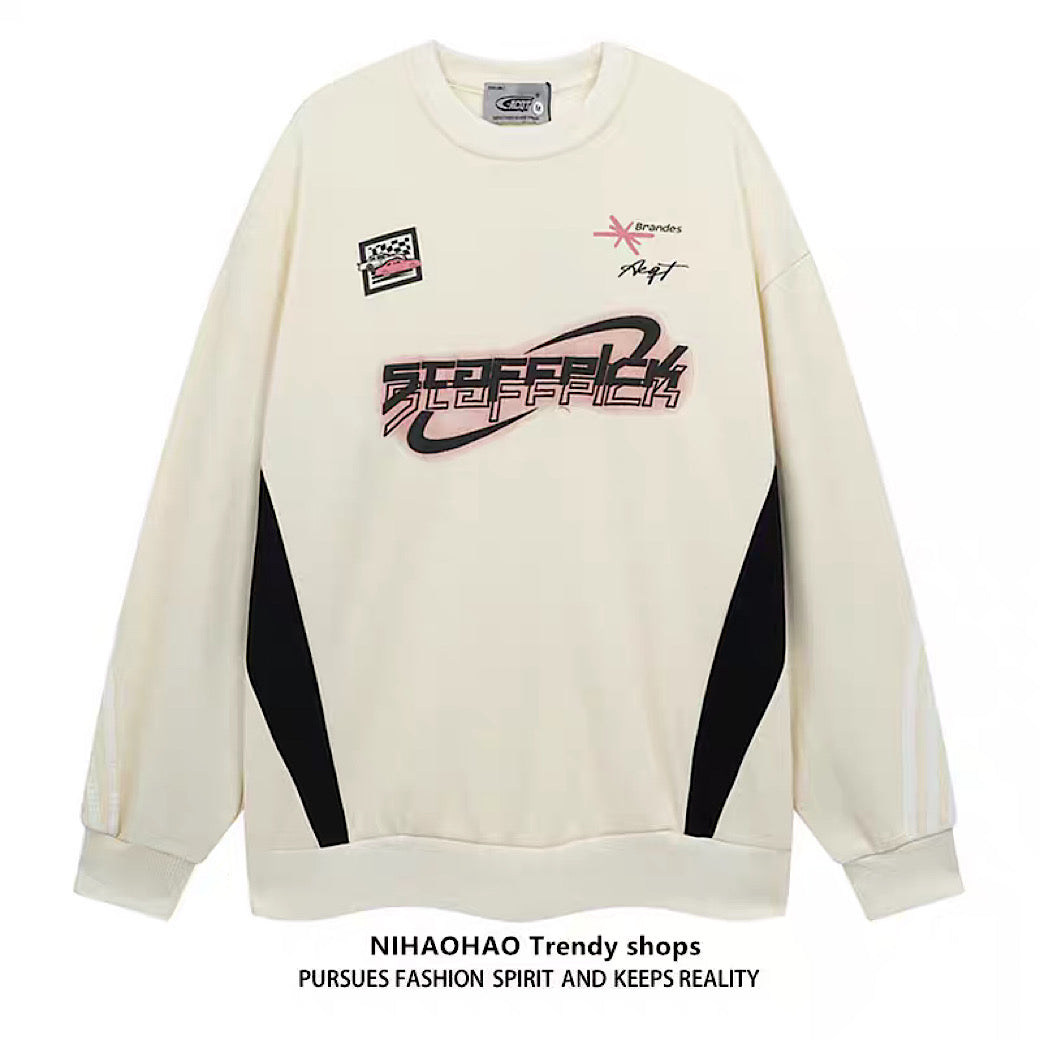 [NIHAOHAO] Sporty graphic design double color sweatshirts NH0088