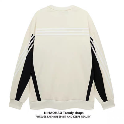 [NIHAOHAO] Sporty graphic design double color sweatshirts NH0088