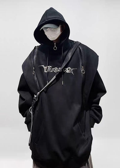 [UUCSCC] Three-dimensional silhouette design broad hoodie US0054