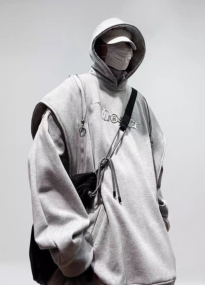 【UUCSCC】Three-dimensional silhouette design broad hoodie  US0054