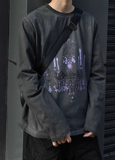 【MAXDSTR】Intelligent Gothic Design Rough Style Long Sleeve T-shirt  MD0132