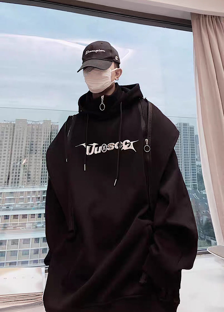[UUCSCC] Three-dimensional silhouette design broad hoodie US0054
