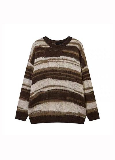[H GANG X] Balance border design casual knit sweater HX0012