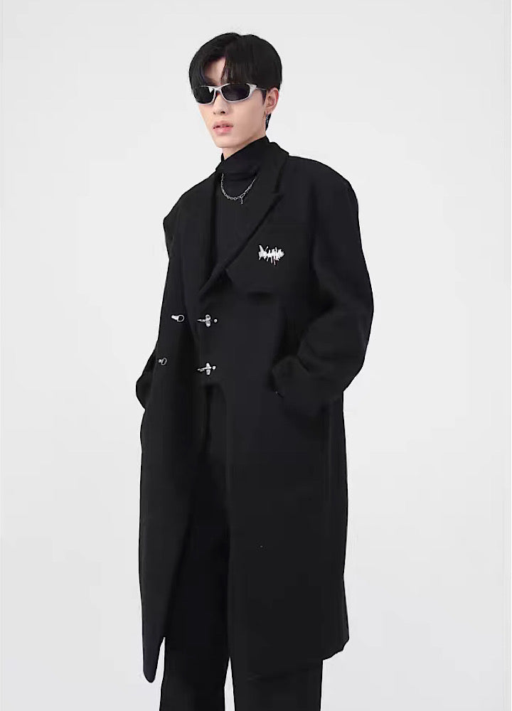 【PLAN1ONE】Regular Silhouette of Silver Patch Coat  PL0029