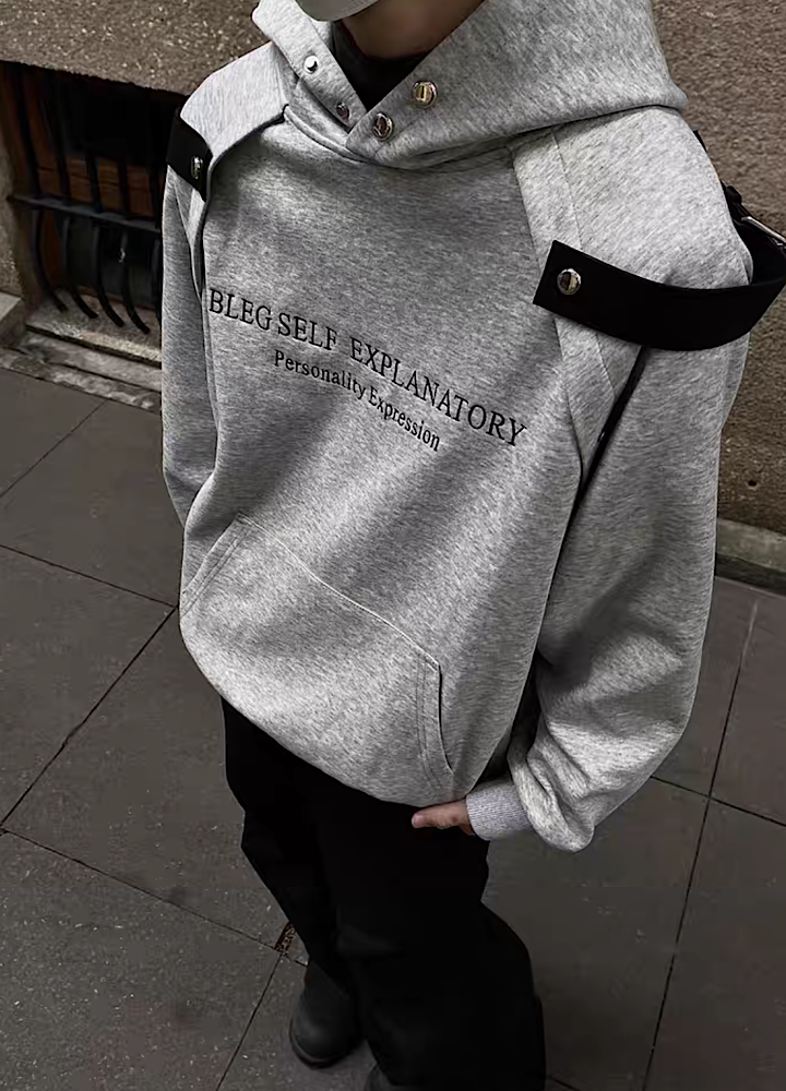 [MAXDSTR] Shoulder gimmick design loose silhouette hoodie MD0117