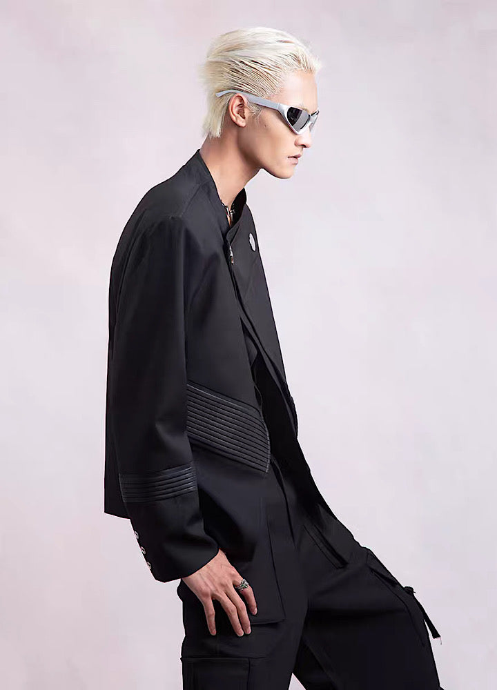 【PLAN1ONE】One point patchment simple normless jacket  PL0034