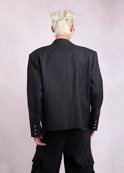 【PLAN1ONE】One point patchment simple normless jacket  PL0034