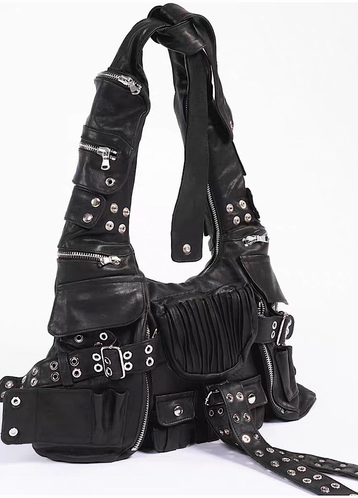 【12/8新作】Distorted gimmick design leather material Gardride bag  HL3006