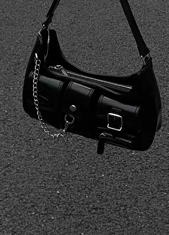 Short size shoulder silhouette simple leather bag HL3008