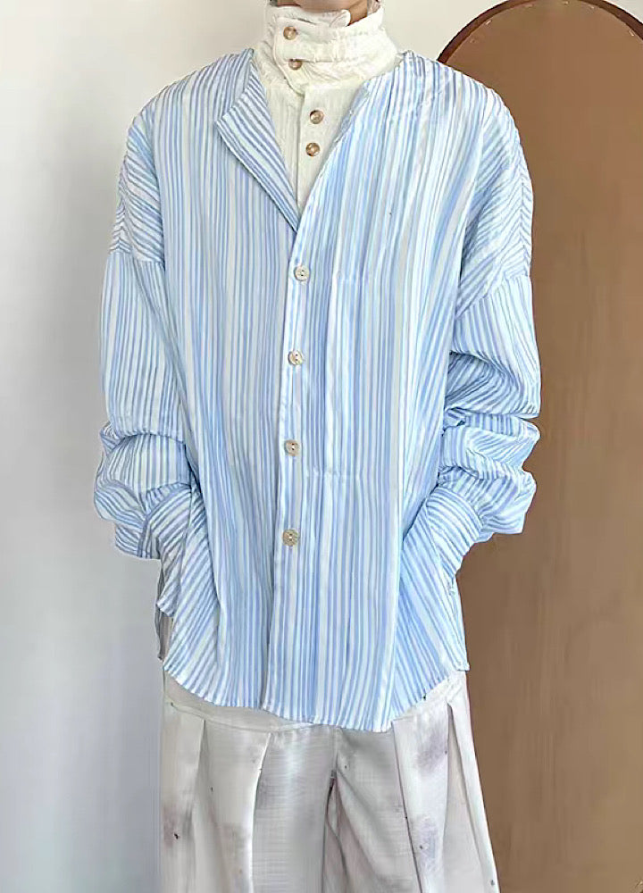 【14GSL】Regular sharp vertical line design broad shirt  GS0005