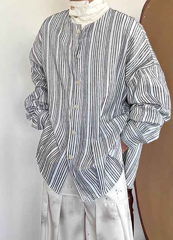 [14GSL] Regular sharp vertical line design broad shirt GS0005