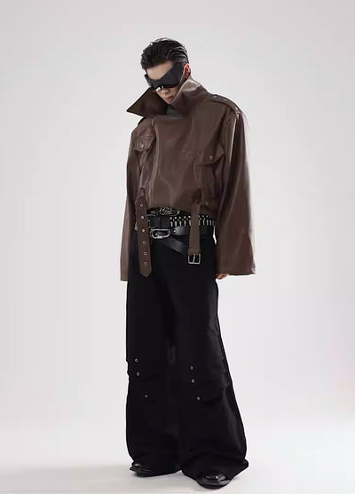 【DARKFOG】Multi-belt ring design high spec leather jacket  DF0031