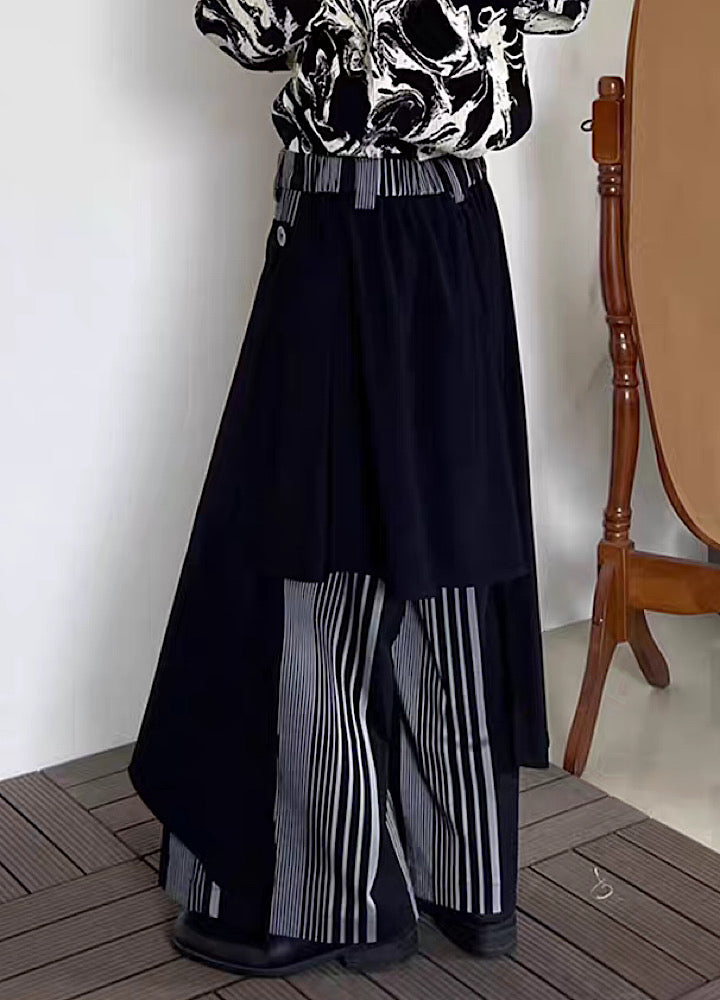 [14GSL] Double gimmick color asymmetric high rise skirt GS0008