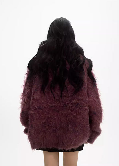 【People Style】Mohair voluminous wide silhouette brushed knit  PS0022