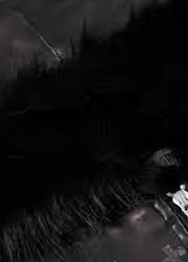 【TR BRUSHSHIFT】Glossy front design sleeve stock black color fur hoodie jacket  TB0072