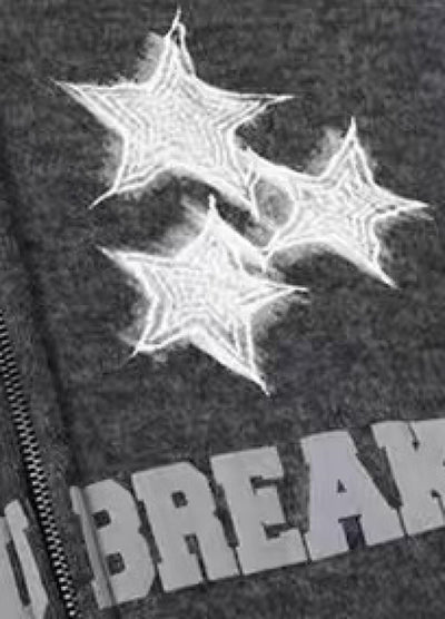 【TR BRUSHSHIFT】Line style design over fur hoodie jacket  TB0073