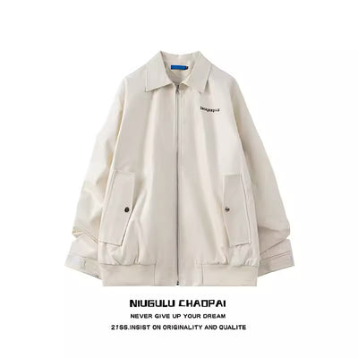 [NIUGULU] Simple casual men's silhouette leather jacket NG0022