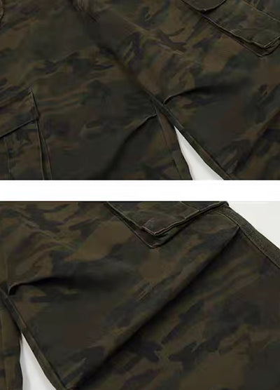 【MAXDSTR】Wide camouflage design cargo pants  MD0208
