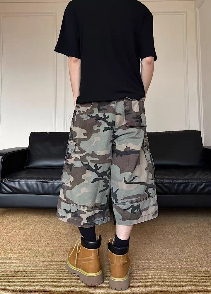 【MAXDSTR】Mid-length camouflage design half cargo pants  MD0209