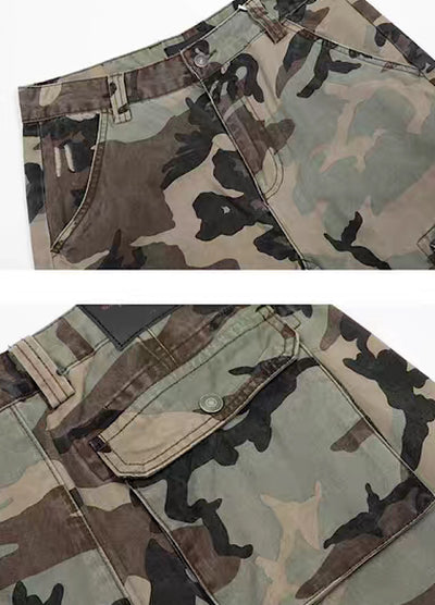 【MAXDSTR】Mid-length camouflage design half cargo pants  MD0209