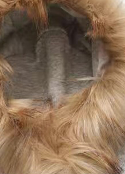 【TR BRUSHSHIFT】One-point cross design y2k fur puffer hoodie  TB0074